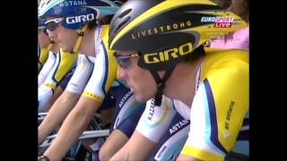 Giro dItalia 2009  stage 1team time trial  Grand tour comeback to Armstrong amp Basso [upl. by Mathis827]