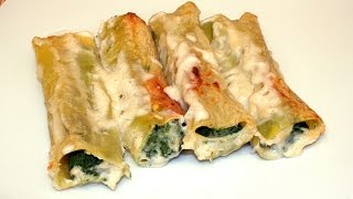 CANNELLONI PASTA WITH SPINACH AND RICOTTA CHEESE [upl. by Bain]