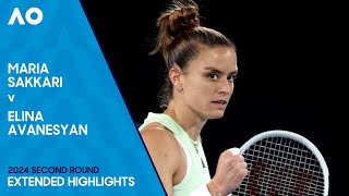 Maria Sakkari v Elina Avanesyan Extended Highlights  Australian Open 2024 Second Round [upl. by Karilla859]