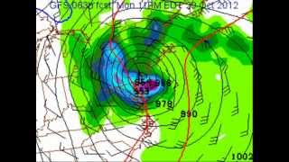 Hurricane Sandyforecast weather maps from the GFS [upl. by Bourgeois331]