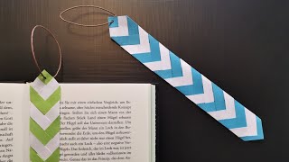 Lesezeichen selber basteln aus Papierstreifen  DIY Lesezeichen aus Papier  How to make a Bookmark [upl. by Fachanan]