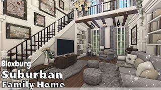 BLOXBURG Suburban Family Home Speedbuild interior  full tour Roblox House Build [upl. by Ilujna]