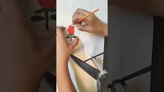 Rose flower glass painting shorts trending [upl. by Rustin]