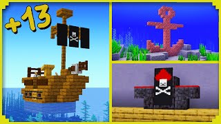 🦊13 decorações de PIRATA no MINECRAFT [upl. by Anavoig]