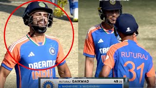 Ruturaj Gaikwad got Emotional after Missing 50  Ruturaj Gaikwad batting today Shubman gill reaction [upl. by Roxana]