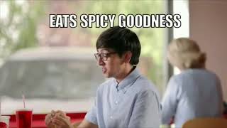 Wendy’s Commercial The Memer Says “Eats spicy goodness like a boss” For Ten Minutes [upl. by Ecilahc]