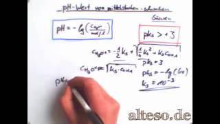 pHWertBerechnung bei schwachen Säuren [upl. by Aroon]