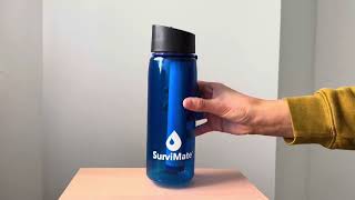 SurviMate 0 01μm Ultra Filtration Filtered Water Bottle Portable Water Filter Bottle Review [upl. by Retsub756]