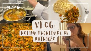 Vlog Faculdade de Nutrição  arrumese comigo aula prática na cozinha e projeto de extensão [upl. by Dnomsad]