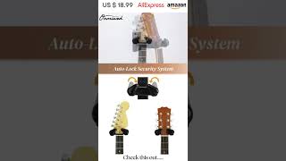 Guitar Wall Mount with Auto Lock  Perfect for Acoustic Electric amp Bass 🎸🖤 shorts trendingshorts [upl. by Reggis]