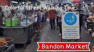 EP 44 Walking Tour Bandon Market Suratthani Night Market  Colorful Street Walking Tour [upl. by Neyugn]