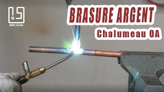 Comment souder du cuivre avec une baguette argent  Brasure forte cuivre et laiton avec un chalumeau [upl. by Assilam]