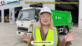 How to Operate Sinotruk Howo Rear Loader Garbage Compactor Truck from CLW group [upl. by Nyrhtakyram]