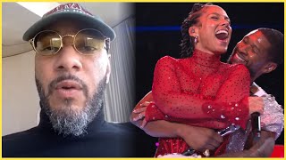 Swizz Beats Reacts to Usher amp Alicia Keys’ Hug During Super Bowl Show  Funniest Super Bowl Memes [upl. by Attenauqa]