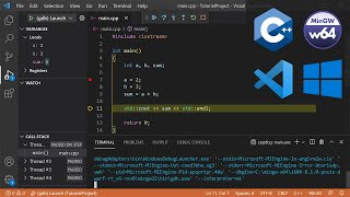 C Setup in VS Code with g and gdb on Windows 10 [upl. by Bjorn94]