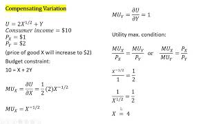 Three Measures of Consumer Welfare Compensating Variation Equivalent Variation Consumer Surplus [upl. by Lleksah440]