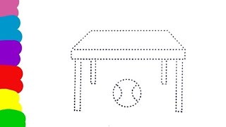 How To draw table from dot  Table drawing under A ball  Drawing table [upl. by Laris]