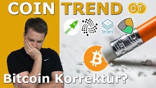 🌨 5399 Bitcoin Korrektur 🚀NEM Stratis amp IOTA heben ab [upl. by Rabaj]