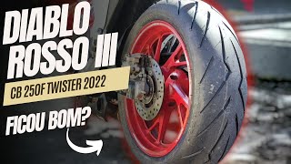 Coloquei Pneu Diablo Rosso 3 Na Twister 2022 [upl. by Nomolos96]