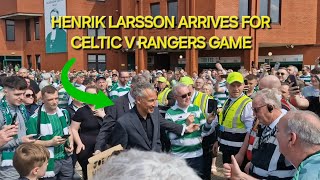 HENRIK LARSSON ARRIVES FOR CELTIC VS RANGERS GAME  KING OF KINGS [upl. by Ewell]