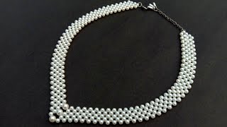 Making Of A Simple Pearl NecklaceNecklace Tutorial Useful amp Easy [upl. by Kauffman]