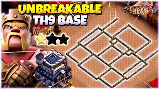 NEW UNBREAKABLE TH9 BASE WITH LINK  CLASH OF CLANS [upl. by Odnanref398]