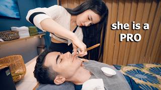 ASMR EXTRAordinary Service at the Vietnamese VIP Barbershop Shave Massage Shampoo [upl. by Yngiram]