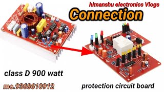 speaker protection with VU meter class D 900 Watt amplifier board connection [upl. by Elaval476]