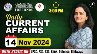 14 November Current Affairs 2024  Daily Current Affairs  Current Affairs Today [upl. by Cyn]