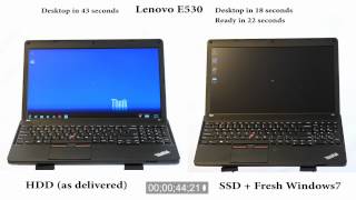 Lenovo Thinkpad Edge E530 Laptop Startup Comparison  Before and After with Samsung 830 SSD [upl. by Heng]