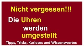 Die Uhren werden am Wochenende umgestellt Aber wohin Wohnzimmer Küche Flur Bad Schlafzimmer [upl. by Bobker]