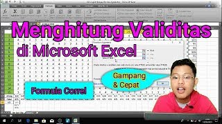 Menghitung Validitas Di Microsoft Excel Menggunakan Formula Correl [upl. by Idell964]