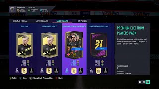 FUT 21  5 x Premium Electrum Players Pack Opened 62500 gold or 1250 Fifa Points [upl. by Hayilaa]