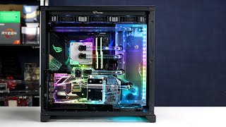 Super clean LianLi O11 Dynamic hard tube water cooled RGB build  Time Lapse Build [upl. by Aehcsrop]