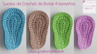 Suelas de Crochet para bebé Paso a Paso  Suelas de Zapatitos a Crochet [upl. by Ahders]