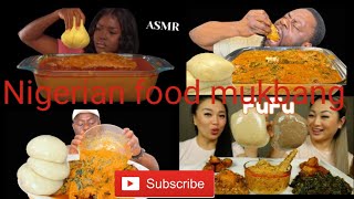 Asmr mukbang Nigerian food mukbang complition 🤤 fufu eating mukbang [upl. by Khalid167]