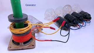 Amazing 220v Energy Generator into magnetic copper coil Light Bulb [upl. by Supple35]