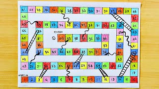 How to Draw Snake and Ladder Game On Paper  Snake and Ladder game drawing with measurements [upl. by Athallia]