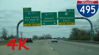 ⁴ᴷ Wilmington Bypass Interstate 495 southbound 4K VIDEO [upl. by Gristede]