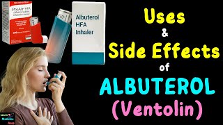 Albuterol  Salbutamol  Ventolin – Side Effects Uses Mechanism of Action Dosage Warnings [upl. by Sybley]