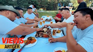 What Do Mongol Wrestlers Eat in a Day A Day with the Giant Wrestlers  Views [upl. by Amary]