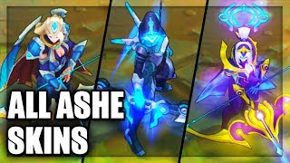 All Ashe Skins Spotlight League of Legends [upl. by Netsyrc]