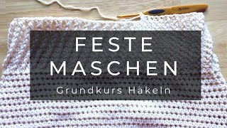 Linkshänder Grundkurs Häkeln  feste Maschen in der Reihe [upl. by Ailin]