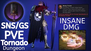 Throne and Liberty Insane SNSGS Blazing tornado PVE dmg Dungeon farm [upl. by Chicky]