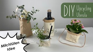 DIY Upcycling Utensilo  Milchtüten Idee  Tetrapack  Zero Waste [upl. by Volpe]