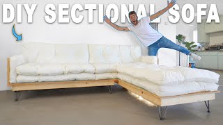 DIY SECTIONAL SOFA  FREE PLANS  MODERN BUILDS [upl. by Fradin486]