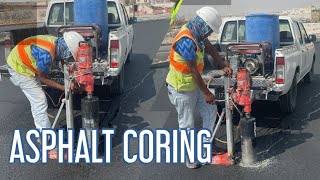 ASPHALT CORING  FOR ROAD WORKS LABORATORY SAMPLING [upl. by Retha485]