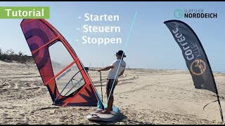 Surfschule Norddeich I Windsurfen lernen I Starten Steuern Stoppen I Basics für Einsteiger [upl. by Gernhard]