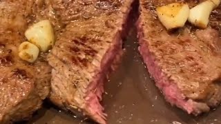 Panfried Seared SteakLondon Broil Basting with Butter and Herbs [upl. by Shayla]