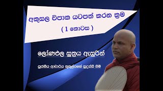 අකුසල විපාක යටපත් කරන ක්‍රම  දේශනා අංක 1  Ven kukulpane Sudassi thero [upl. by Trella]